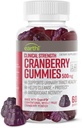 Clinical Strength Cranberry Gummies 500mg - Urinary Tract Support Health for Women & Men - Antioxidant Superfood to Cleanse & Protect - Cran d'Or Cranberry Powder Supplement (60 Gummies)