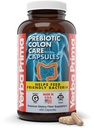 Yerba Prima Prebiotic Colon Care Capsules, 400 Caps - Vijf vormen van vezels Plus FOS Pre-biotica - Dietary Health Supplement - Gezonde oplosbare & Onoplosbaar Vezels voor Regularity & Digestieve Ondersteuning