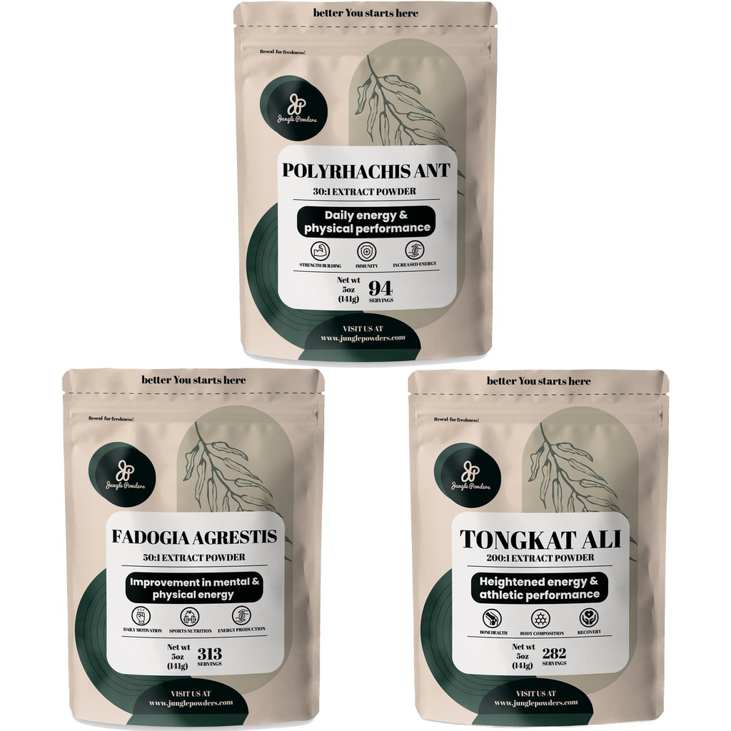 Poudres de jungle Shilajit Poudre pour hommes, Tongkat Ali pour hommes Poudre, Fadogia Extrait d'Agresti pour hommes Traditionnels Hommes Soutien à la santé pour la conduite et la passion