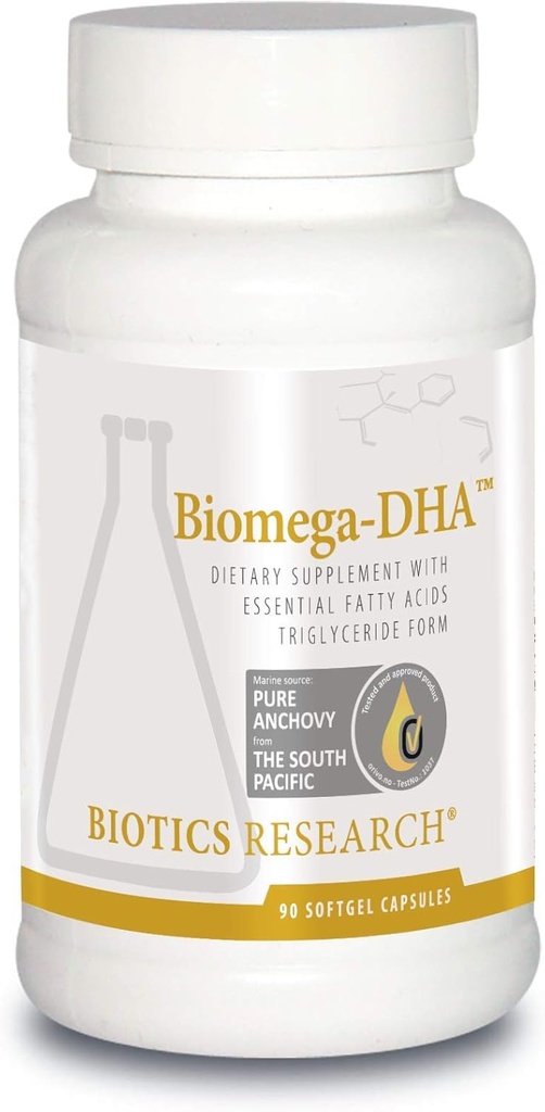 Biotics Research Biomega DHA Fish Oil, 600 mg DHA, ondersteunt leren en geheugen, foetushersenvitaminen, 90 Softgel Capsules