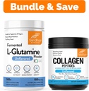 Sandhu's L-Glutamine Poeder 100 Servers, 500g, 17,6 Oz., Grote Maat, 3 Maanden Levering & Collageen Peptides Poeder Ondersteunt Spier, Gut Health, Jeugdige Huid, Haar, Nagels & Mobiliteit