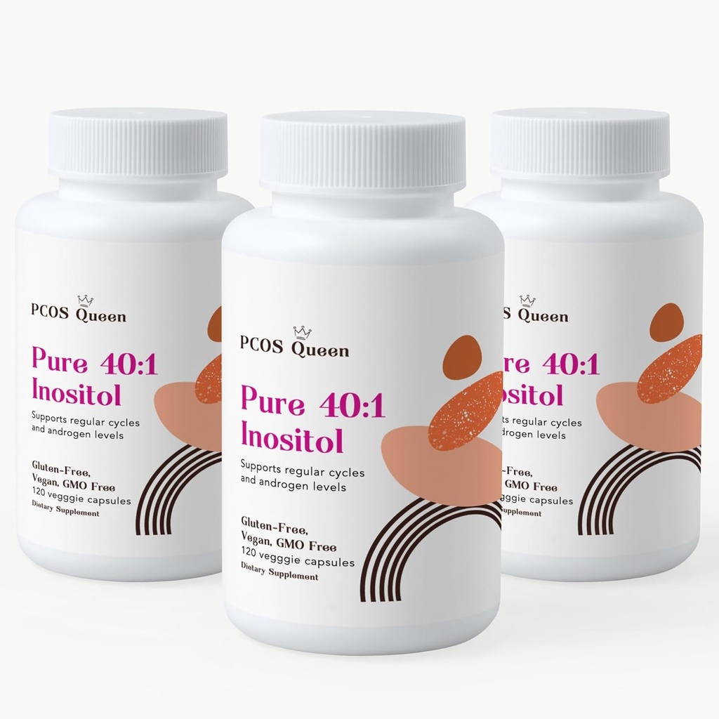 Pure 40:1 Inositol - Myo + D-Chiro Inositol supplement - voor vrouwen met vruchtbaarheid, huid, & menstruele cyclus behoeften - 3 flessen