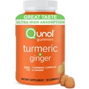 Qunol Kurkuma en Gember Gummies - Gezamenlijke Ondersteuning Supplement met Ultra High Absorptie, 90 Graaf Vegan en Glutenvrije Gummies