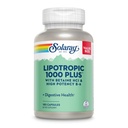 SOLARAY Lipotropic 1000 Plus avec Betain HCl & High Potency B-6, Digestion saine, énergie et soutien au métabolisme des graisses, Complexe lipotropique Plus Aloe Vera, garantie de 60 jours, 30 portions, 180 capsules