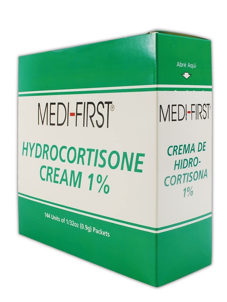 Medique MP211-35 Medi-Eerste 1% Hydrocortison Cream, 0,9 g, Standaard, Groen/Wit (verpakking van 144)