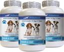 Anti-inflammatoire pour chiens - Complexe Cheveux et manteaux de chien - Démangeaison - Soutien immunitaire - Vitamines et minéraux - Supplément Vitamine e de chien - 3 bouteilles (180 traites)