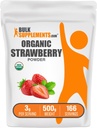 BulkSupplements.com Biologische aardbeienpoeder - Fruitpoeder van biologische Aardbeien - Geen suiker toegevoegd & glutenvrij, 3g per portie, 500g (1.1 lbs) (verpakking van 1)