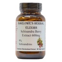 Barlowe's Herbal Elixirs Schisandra Berry Uittreksel 9% Schisandrins 600mg per capsule 60 Veggie Capsules Niet-GMO Stearate Free