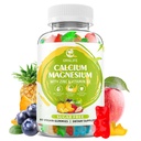 Calcium Magnesium Zink Supplement met Vitamine D3, Suikervrije Calcium Gummies voor Vrouwen Mannen, Hoge Potentie Magnesium Gummies voor Bot & Muscle & Immune Health, Gemengde Smaken - 60 Tel.