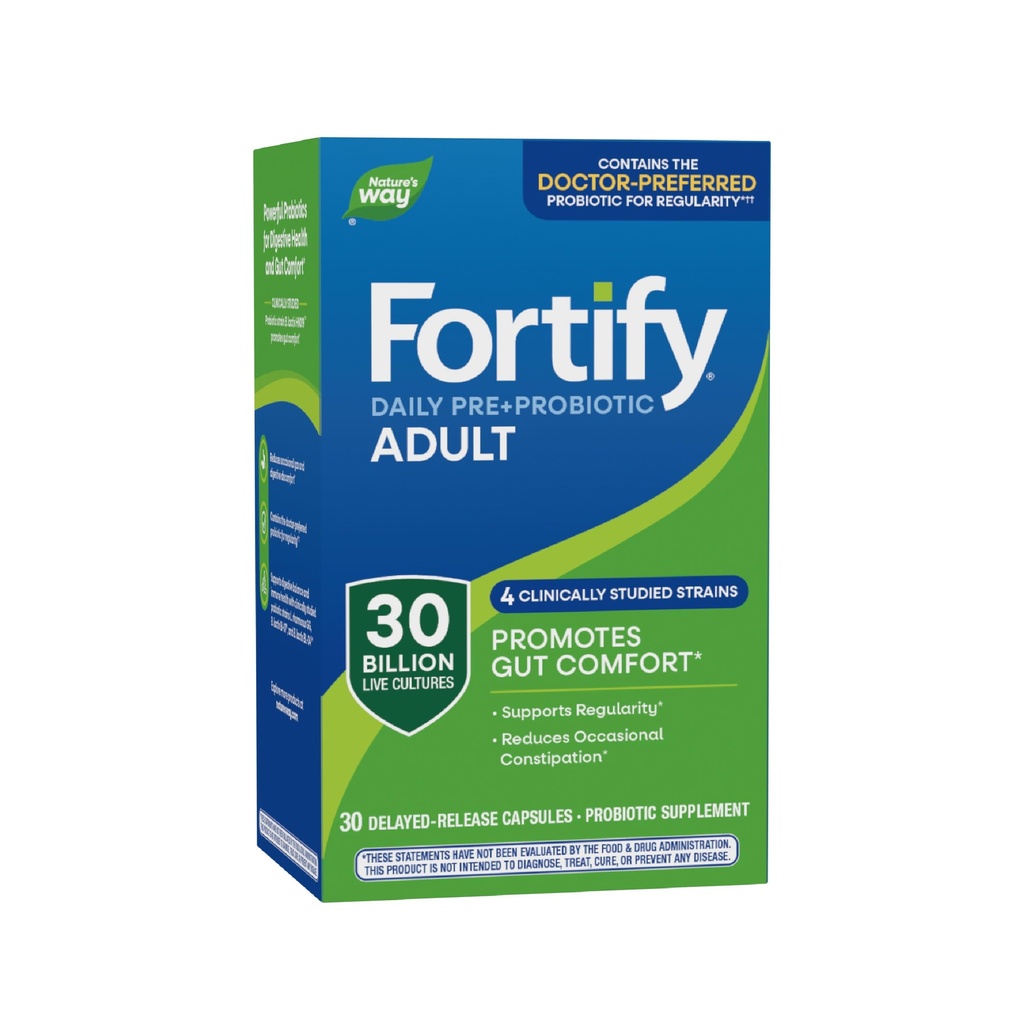Nature's Way Fortify Daily Pre+Probiotic Adult 30 Miljard, Probiotics for Immune and Digestief Health Support*, 30 miljard Live Cultures, 30 Capsules