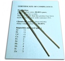 Colloïdale Silver Generator Draad Gegarandeerd 99,99% Pure - Set van (2) 4" Electrode Rods 12-Gauge (0,08 in. / 2,06 mm) met Certificaat van overeenstemming / Complete Chemische Analyse van Legering Samenstelling
