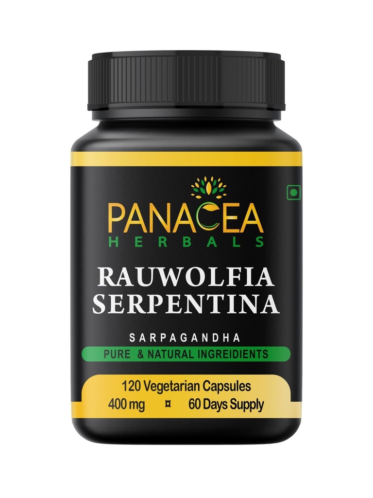Panacea Kruiden Rauwolfia Serpentina Capsules (120 Tel 400mg Veg Caps) Sarpagandha Vati, Indian Snakerot Supplement