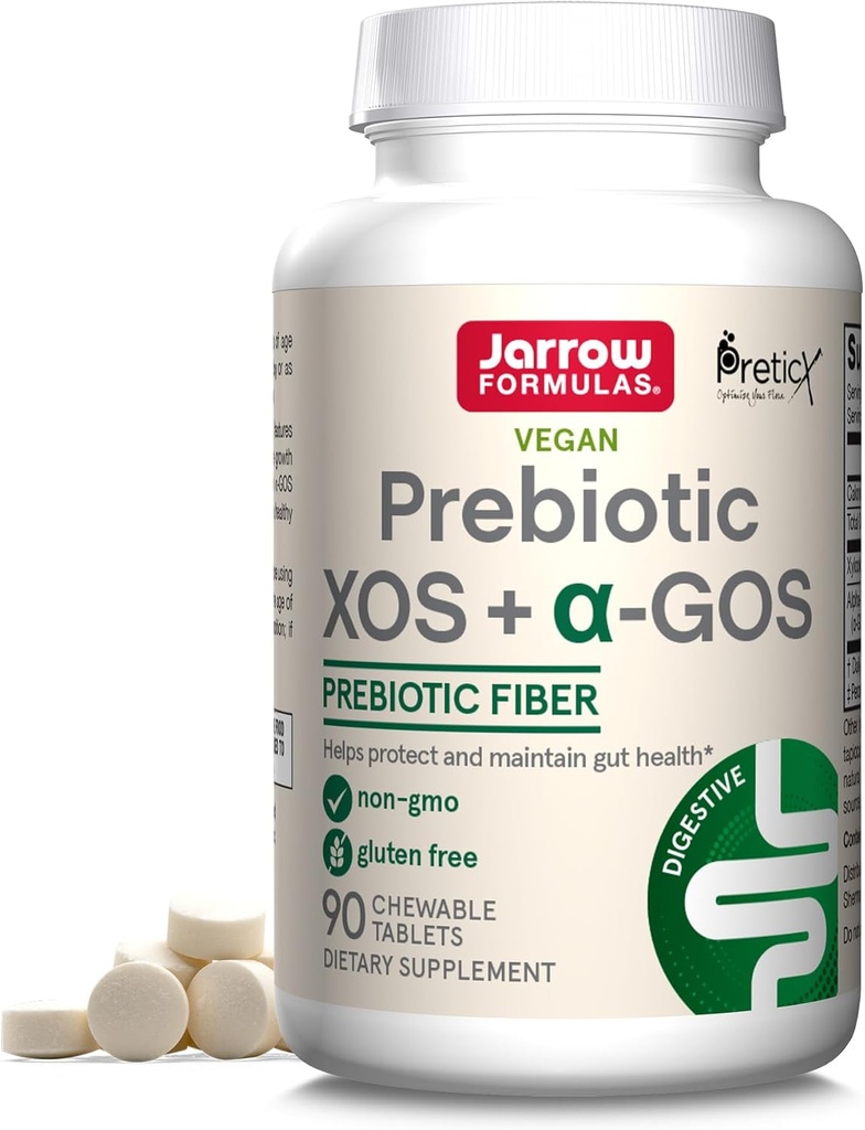 Jarrow Formulas Prebiotic XOS + GOS - Fiber Complex Supplement - 90 Kauwtabletten - Verrijkt en voedt Gut Microbiome - Ondersteunt de groei van gunstige bacteriën - 30 porties