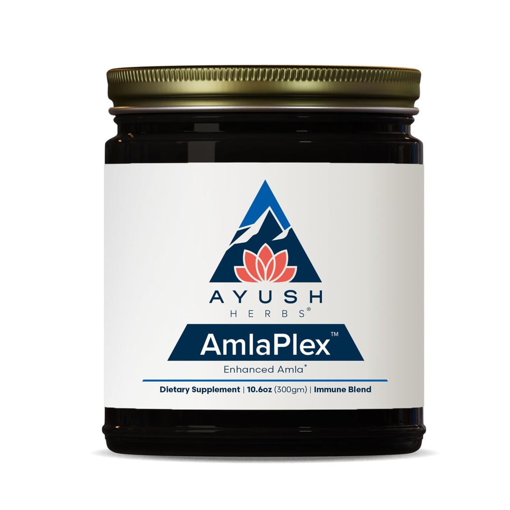 Ayush Herbs AmlaPlex - Amla Jam, Chyawanprash for Immune Support & Digestive Health, Chyavanprash, Indian Honey Jam with Amla, Ashwagandha - 10.6 oz Jar (1 graaf)
