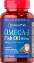 Puritanen Pride Omega-3 Visolie 1000 Mg, 100 Tellen