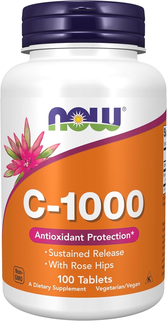 NU Voedingssupplementen, Vitamine C-1.000 met Rose Hips, Sustained Release, Antioxidant Protection*, 100 tabletten