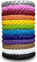 12 Pack Mosquito afstotende armbanden, effen kleur individueel verpakt lederen Insect & Bug afstotend polsbandjes voor kinderen en volwassenen buiten Camping Vissen Reizen