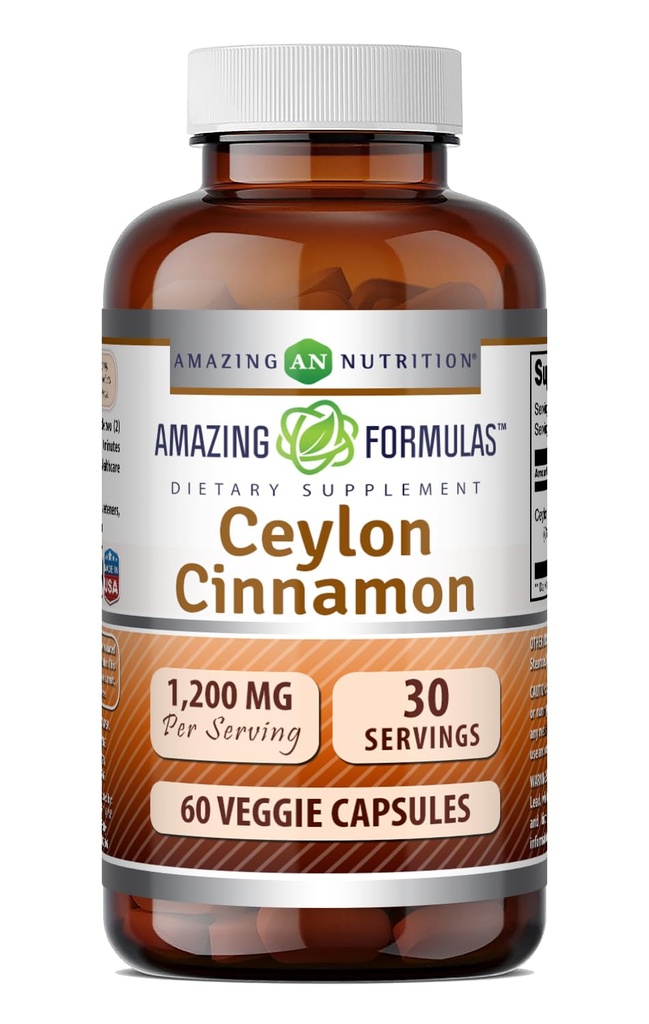 Verbazingwekkende Formules Ceylon Cinnamon 1200 Mg Supplement 