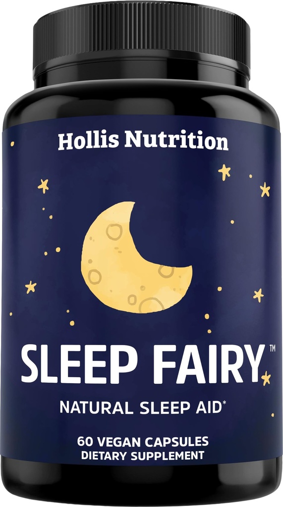 Aide naturelle au sommeil SLEEP FAIRY 500mg Magnésium Glycinate, Mélatonine 10mg, L-Theanine, B6, 5-HTP, GABA, racine valériane et ashwagandha
