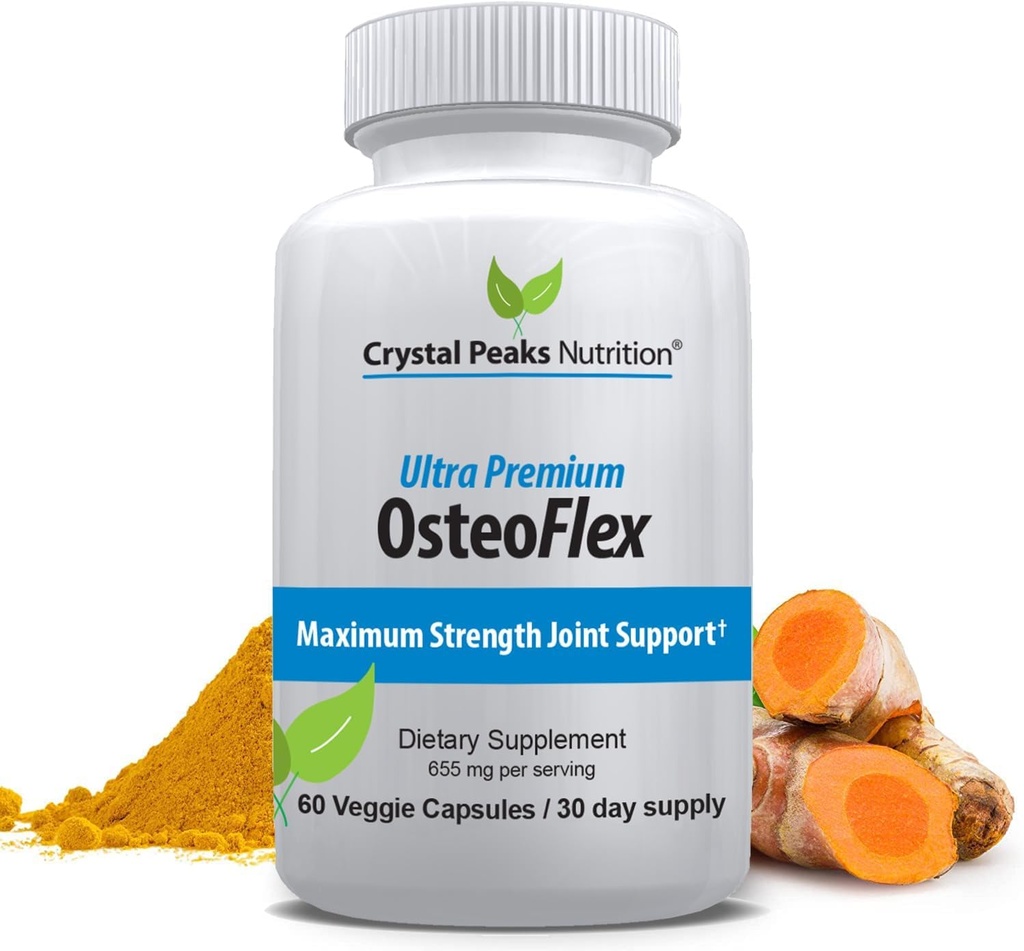Biologische Curcuminoïden Osteoflex - Natural Turmeric & Bioperine voor optimale absorptie en maximale gezamenlijke ondersteuning. 60 capsules, 30 dagen