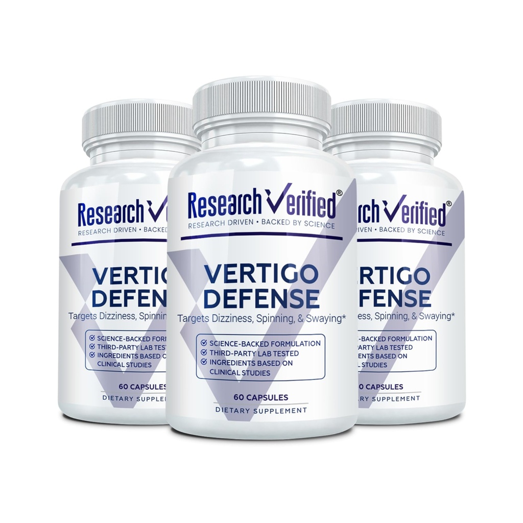 Recherche Verified Vertigo Defense - Soothe Symptômes et Soutien Ear Balance - Vitamine D3, Ginger, Ginkgo Biloba, BioPerine - 180 Capsules