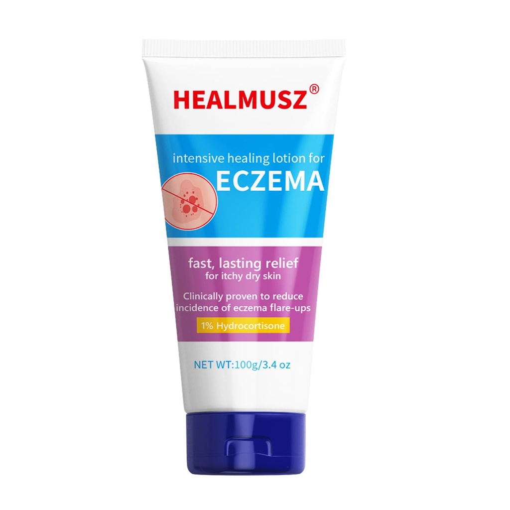 HEALMUSZ Eczema Relief Creamy Body Oil biedt onmiddellijke verlichting voor Eczema-gevoelige huid - 3,4 oz. Tube NDC:84010-008-01