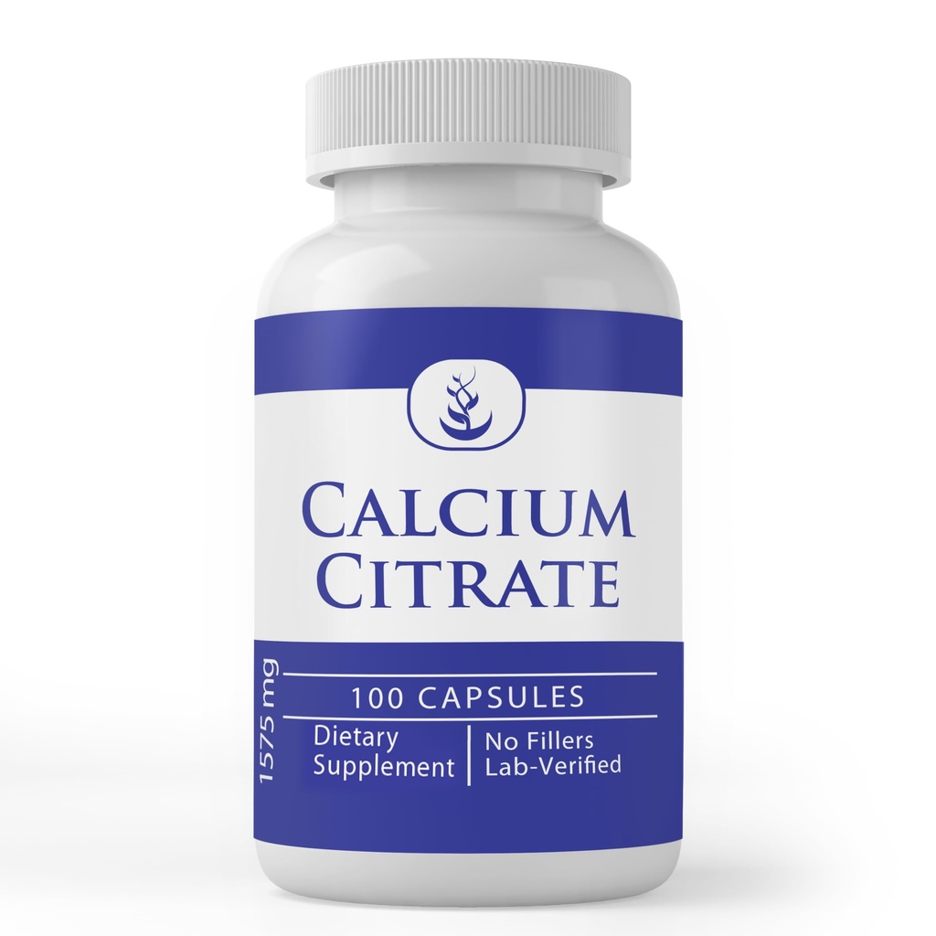 Pure Original Ingrediënten Calcium citraat (100 capsules), altijd zuiver, Geen additieven of fillers, Lab geverifieerd