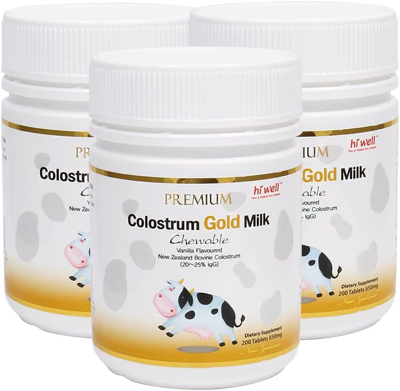 (Pack of 3) Hi Well Premium Grass-Fed Colostrum Gold Milk 200Tablets