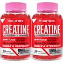 Creatine Monohydraat Gummies for Men & Women - Createine Pre-Workout Gummies with Taurine & Vitamin B6 B12 for Maximum Strength, Muscle, Energy, Endurance & Focus, Organic, Vegan - 120 Count