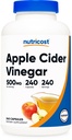 Nutricost Capsules de vinaigre de cidre de pomme 500mg, 240 Capsules végétariennes - naturel, végétarien, BPF, sans OGM et sans gluten