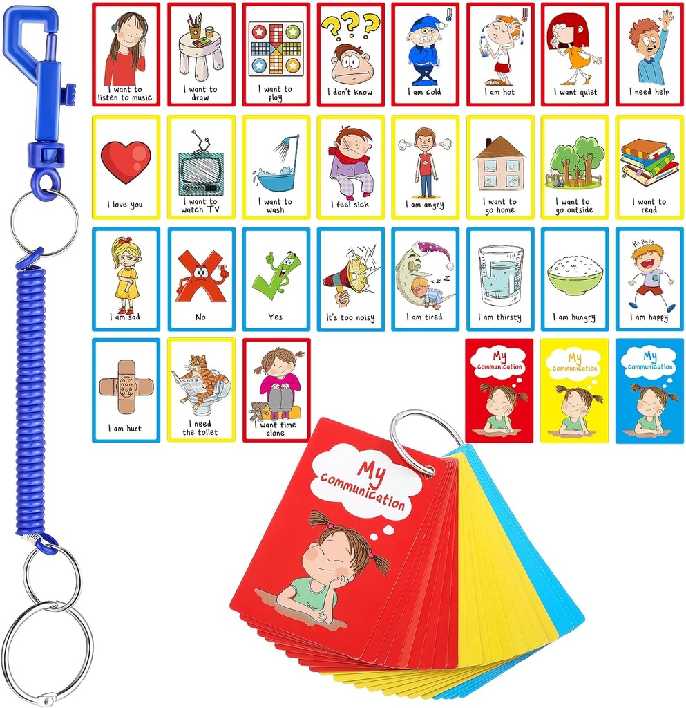 27 Autisme Communicatie Kaarten Visueel Hulp Nonverbale Communicatie Raad Speech Vertraging Gevoelens Emoties Flash Cards Autisme Speciale behoeften Cue Cards Taal leren Speelgoed voor kinderen Volwassenen