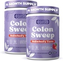 ColonSweep Psyllium Husk Powder Cleanser - Vegan, supplément de fibre sans gluten - Safe Colon Cleanse for Constipation Relief, Bloating Relief & Gut Health -16 OZ (60 portions) - 2 pack