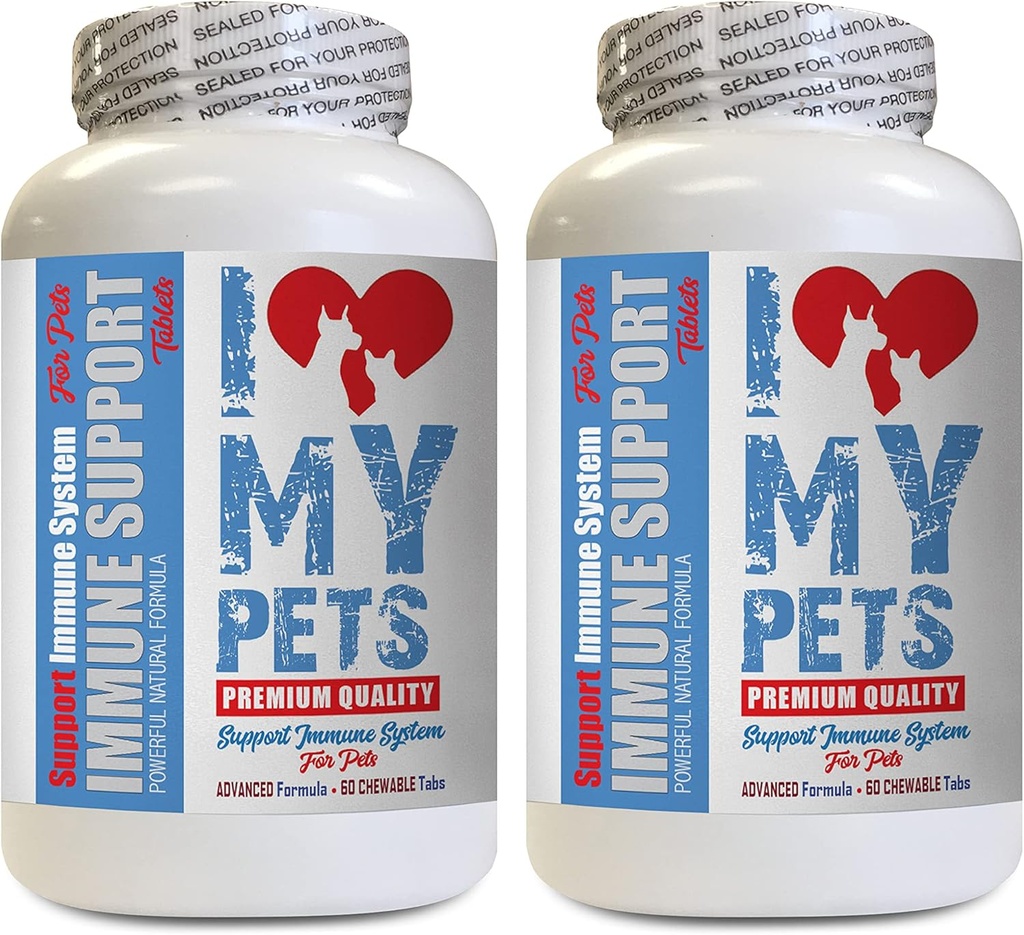 I love MY PETS LLC kat immuunsysteem - PET Immune Ondersteuning - Honden en katten - Booster - Gezond - Melk Distel voor kat - 120 Treats (2 flessen)