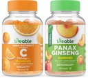 Levensvatbare vitamine C 750mg + Panax Ginseng, Gummies Bundle - Grote Proeverij, Vitaminesupplement, Glutenvrij, GGO-vrij, Kauwgom