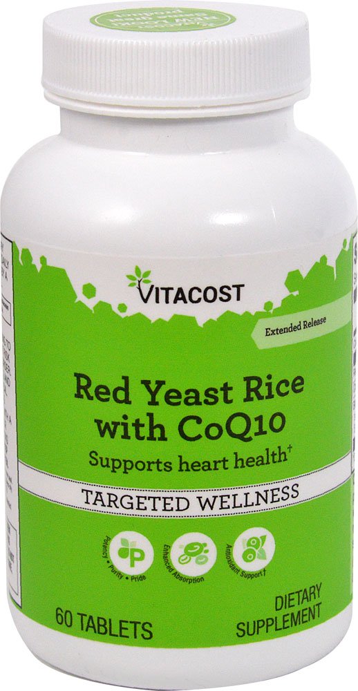 Riz de levure rouge Vitacost 1200 mg avec CoQ10 - libération prolongée - 60 comprimés