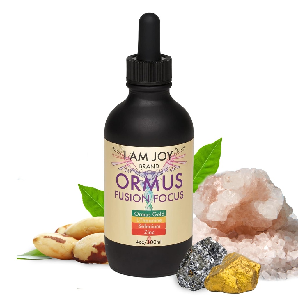 I Am Joy co. Ormus Monoatomic Gold, L-Theanine, Selenium, Zink voor Pinaal Gland Detox, Lucid Dreaming, Kundalini Ondersteuning, Neurologische Kracht Fusion Focus 4oz