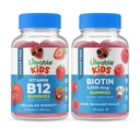 Levensbaar Suikervrij Vitamine B12 Kids + Preciotic Fiber Kids, Gummies Bundle - Grote Proeverij, Vitamine Supplement, Glutenvrij, GGO-vrij, Kauwgom