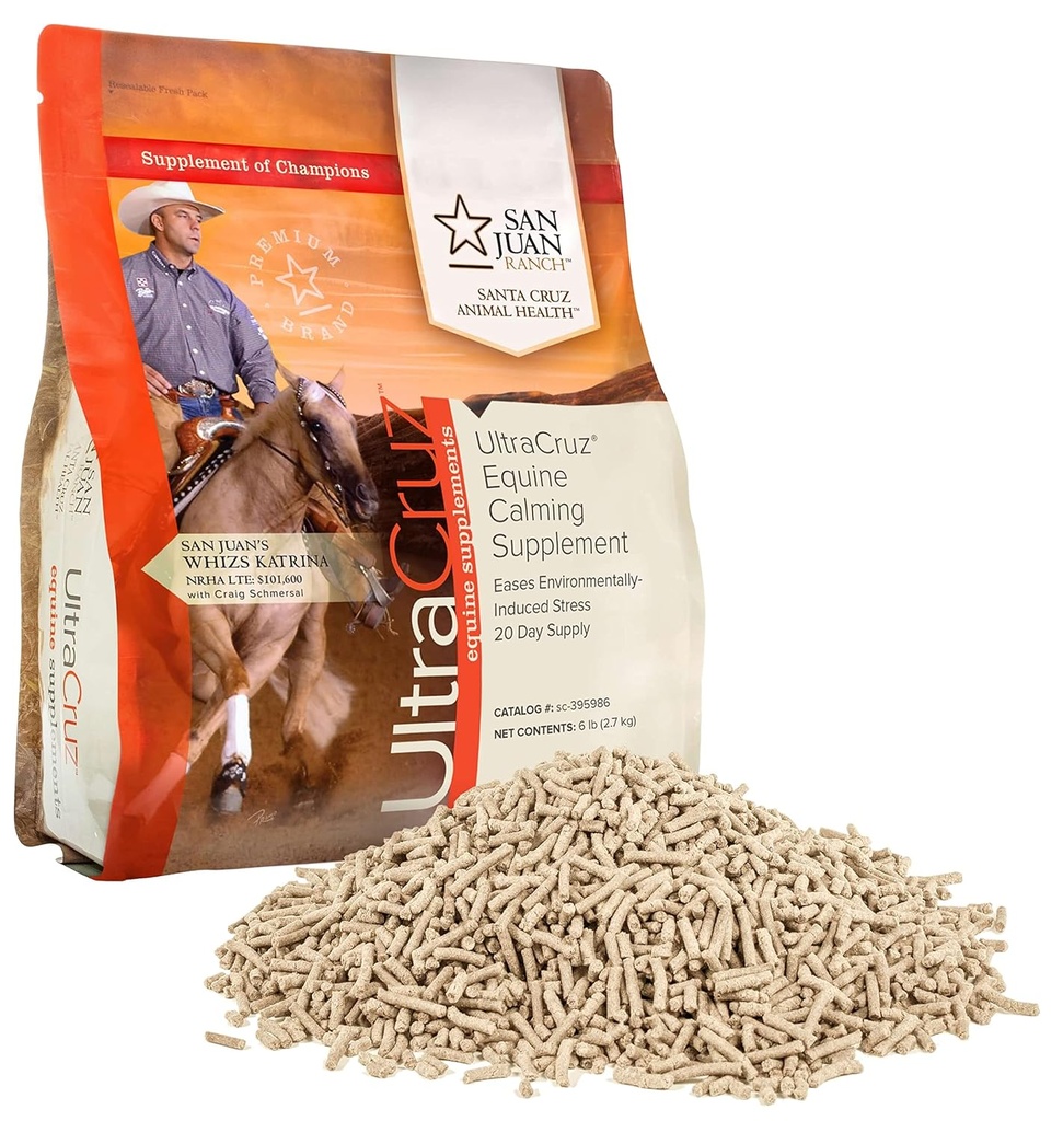 UltraCruz - sc-395986 Equine Calming Supplement voor paarden, 6 lb, Pellet (20 Day Supply)