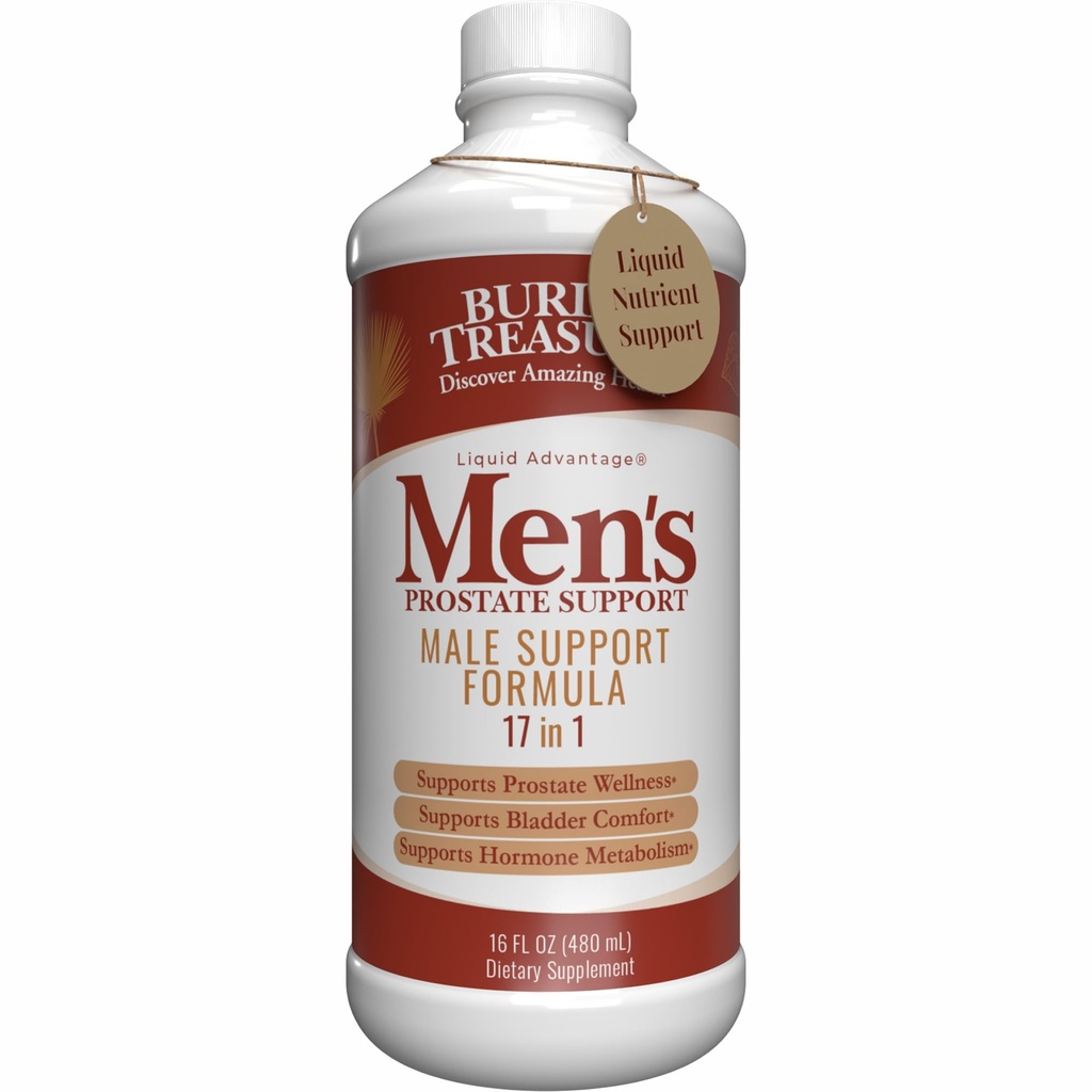 Begraven Treasure: Mannen Prostaat Complete - Natural Herbal Formula Supplement w/ Saw Palmetto, Pygeum Bark, & Stine Nettles te ondersteunen gezonde urine en prostaat functie - 16 oz