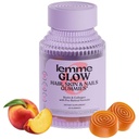 Lemme Glow Collageen Gummies for Thick Hair, Strong Nails & Healthy Skin with Multi-Collageen Peptiden, Biotin, Trace Minerals, Zink, Vitaminen A, C & E, Dairy & Gluten Free, Peach Flavor, 60 kt.