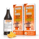Emulsión de Escocia Cod Lever Olie Complex met Vitaminen A, D, E, B1 - Natural Orange Flavor Dietary Supplement for Immune Support & Bone Health - Essential Omega 3 Fish Oil - 6,5 oz (2-pack)