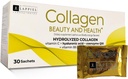 Gehydrolyseerde collagen Peptiden 30 poederverpakkingen met vitamine C (1000mg) en hyaluronzuur, dat ondersteunt haar, huid, nagels en gewrichten, sinaasappelsmaak, 30 porties