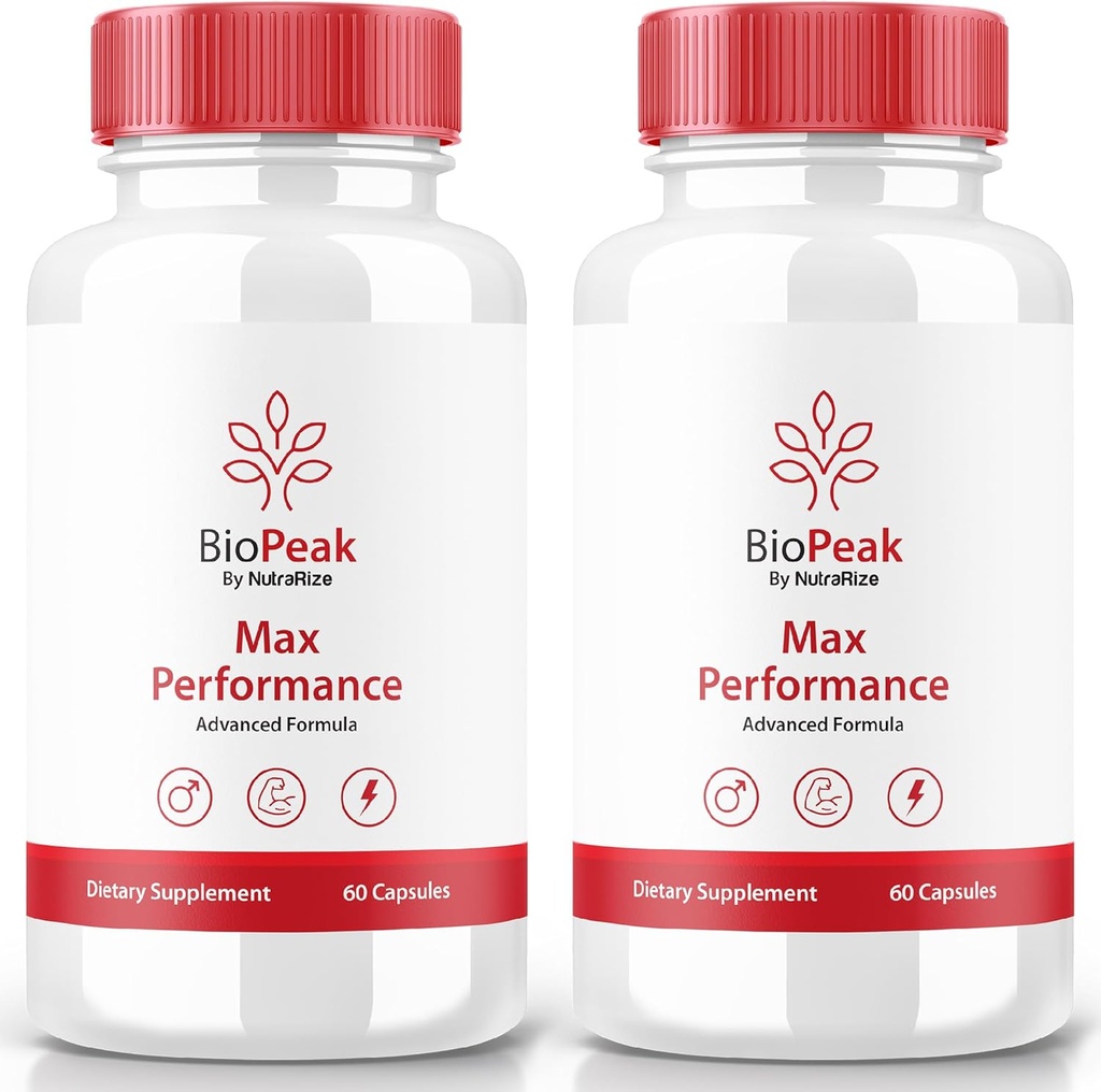 NutraRize (2 Pack) Pilules d'amélioration pour hommes Biopeak, Capsules Homme Biopeak, Supplément tout naturel pour la performance maximale et la santé globale, Revues Officielles Bio Peak Pastillas (120 Capsules)
