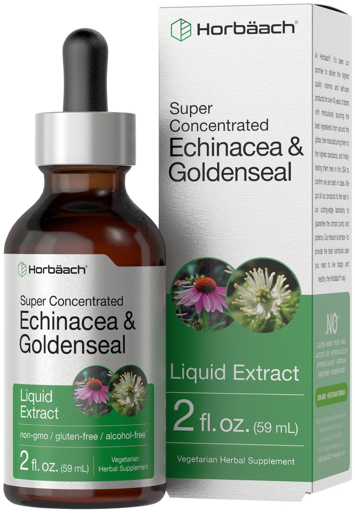 Horbäach Echinacea Goldenseal Liquid Tinctuur Druppen 2 fl oz 