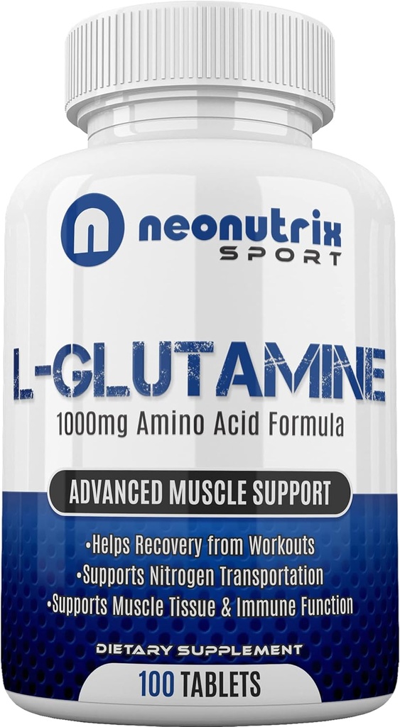 L-Glutamine 1000 mg Aminozuur Capsules Post Workout Recovery Supplement voor Immune, Digestieve & Gut Ondersteuning Stikstoftransporter voor Muscle Recover & Endurance voor mannen en vrouwen door Neonutrix Sport