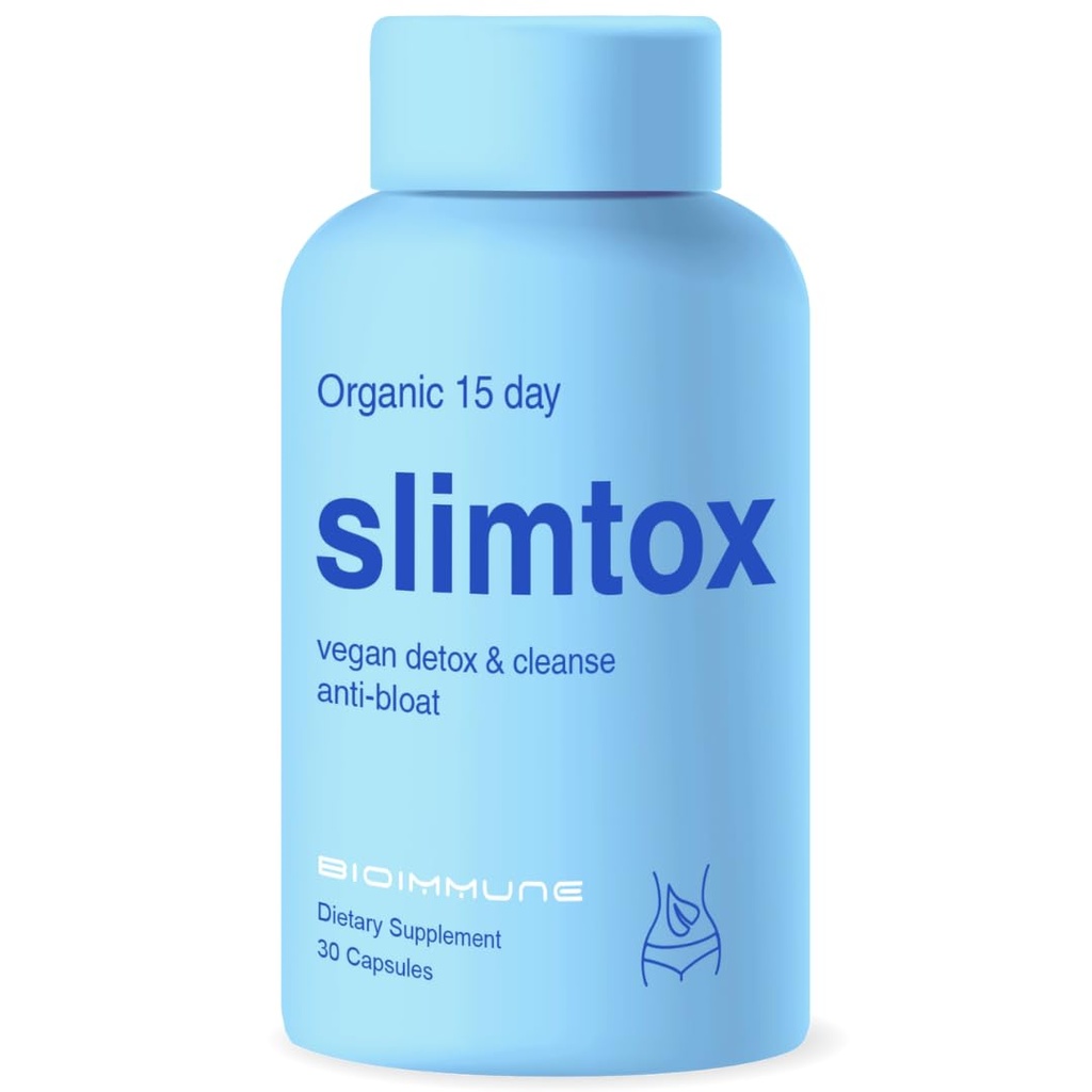 SlimtoxTM Biologische 15 dagen Colon Reiniging & detox voor platte maag Minder Bloat & LBS w/Probiotica - Constipatie Relief - Flushes Toxins, Boosts Energy