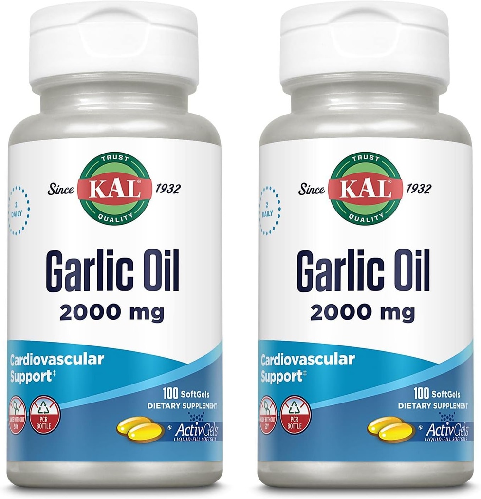 KAL Knoflookolie 2000 Softgels, 100 Telling 