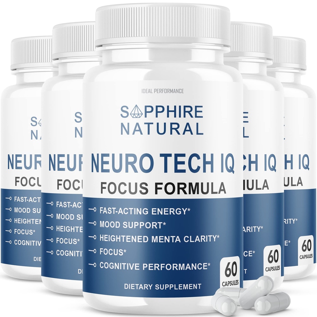 (5 verpakkingen) Neurotech IQ Brain Supplement Neurotech Iq Focus Formula Pillen (300 capsules)