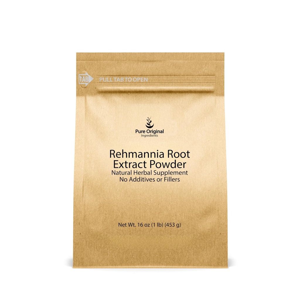 PURE ORIGINEEL INGREDIËNTEN Rehmannia Root Extract Powder (1 lb) Non-GMO, Chinese Foxglove, Traditioneel kruidensupplement