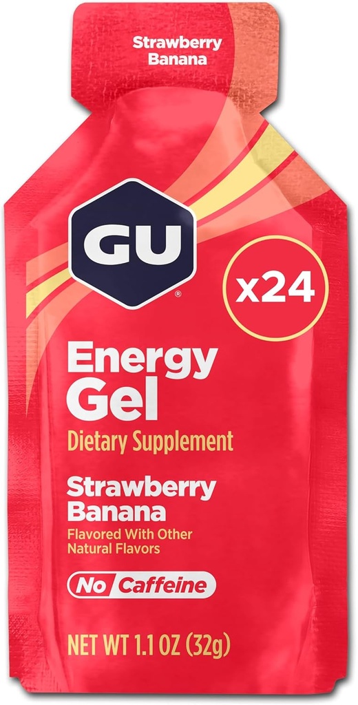 GU Energy Original Sports Nutrition Energy Gel, Aardbei Banaan, 24 Count Box